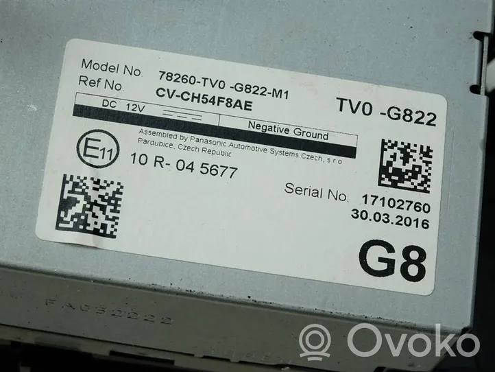 Honda Civic IX Écran / affichage / petit écran 78260-TV0-G822-M1