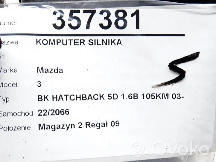 Mazda 3 I Unidad de control/módulo ECU del motor 100140-7041