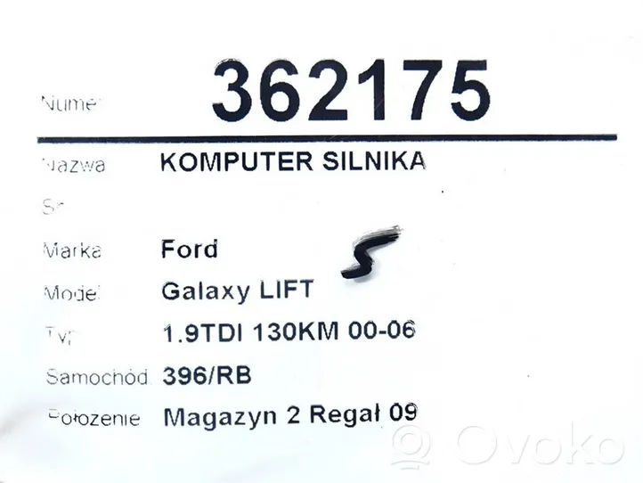 Ford Galaxy Komputer / Sterownik ECU silnika 038906019NB