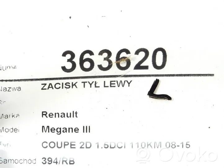 Renault Megane III Étrier de frein arrière 