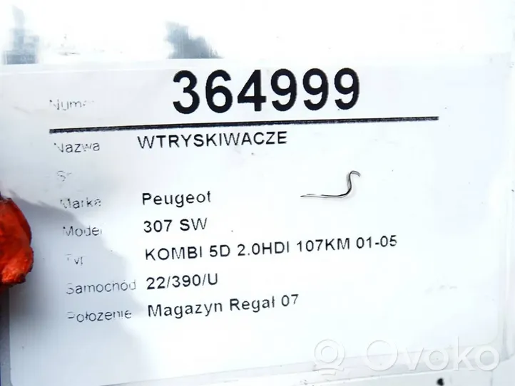 Peugeot 307 Wtryskiwacze / Komplet 0445110076