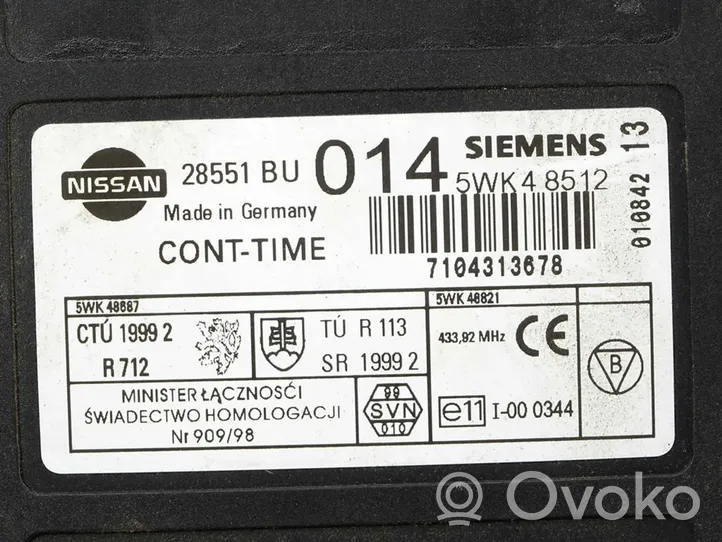 Nissan Almera Tino Modulo di controllo del corpo centrale 28551BU014