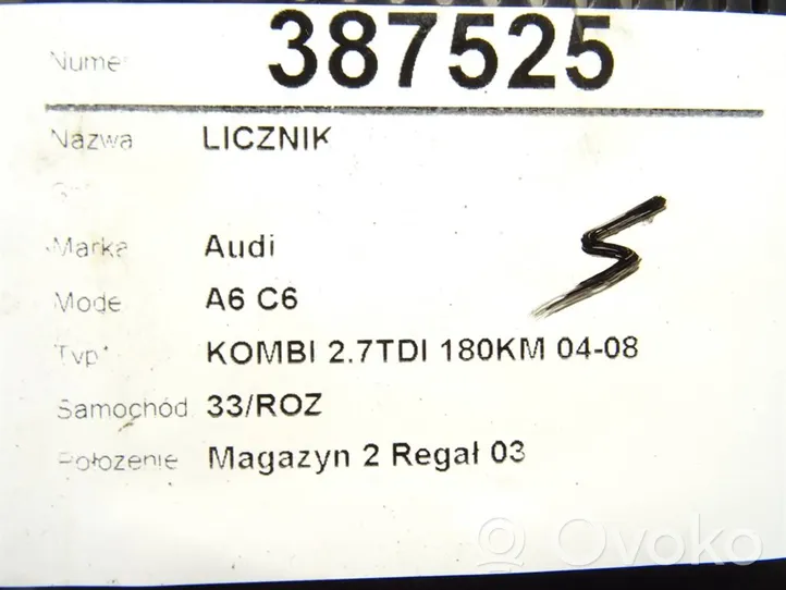 Audi A6 Allroad C6 Licznik / Prędkościomierz 503000731602