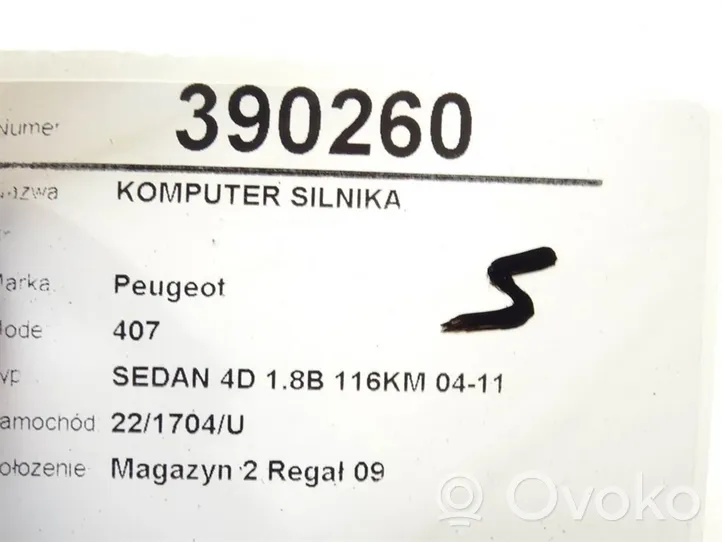 Peugeot 407 Komputer / Sterownik ECU silnika 9654131380