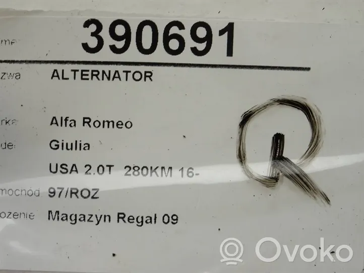 Alfa Romeo Giulia Generatore/alternatore 50537696