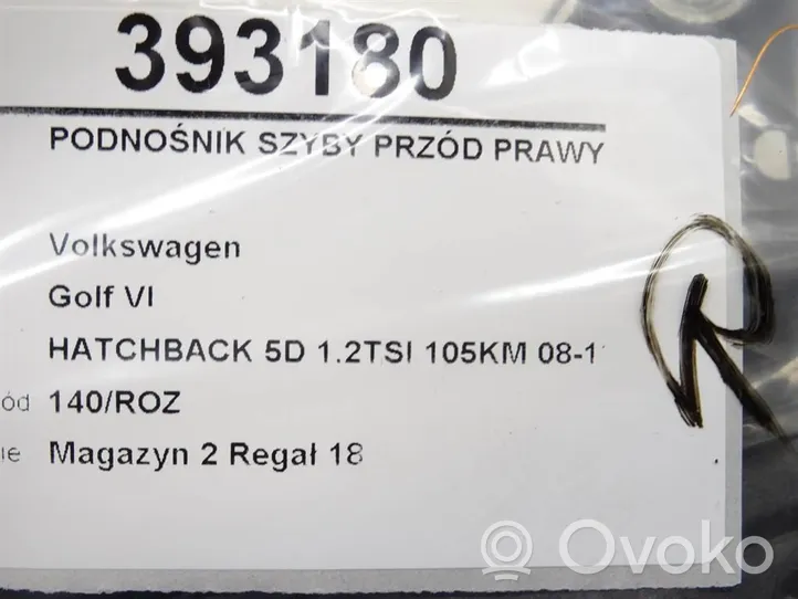 Volkswagen Golf VI Elektryczny podnośnik szyby drzwi przednich 5K0959702E