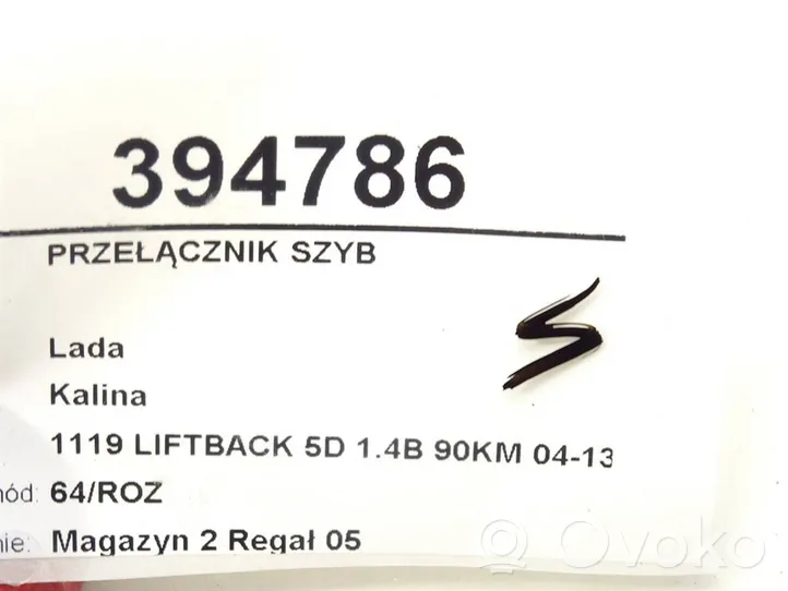 Lada Kalina I Interruttore di controllo dell’alzacristalli elettrico 1118-3763080