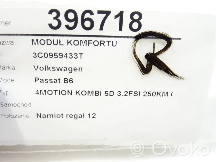 Volkswagen PASSAT B6 Korin keskiosan ohjainlaite 3C0959433T