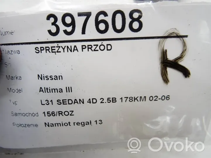 Nissan Altima Sprężyna przednia 