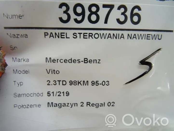 Mercedes-Benz Vito Viano W638 Sisätuulettimen ohjauskytkin 122489582000