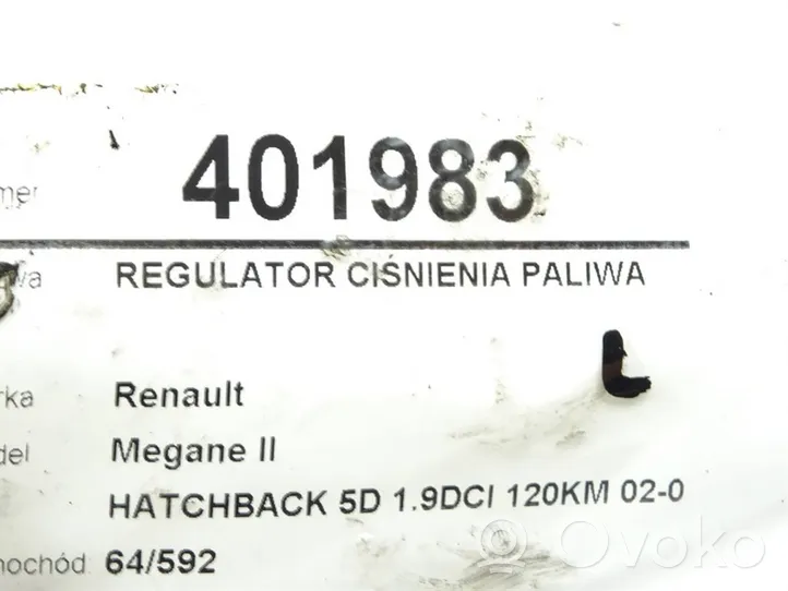 Renault Megane II Regulator ciśnienia paliwa 
