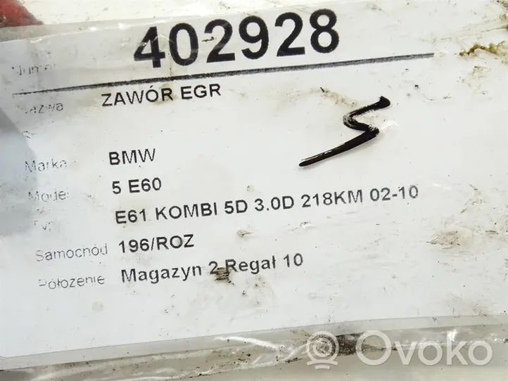 BMW 5 E60 E61 EGR-venttiili 7804351