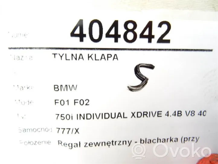 BMW 7 F01 F02 F03 F04 Tylna klapa bagażnika 