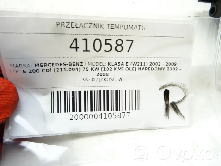 Mercedes-Benz E W211 Citu veidu slēdži / pogas / pārslēdzēji A0085452524