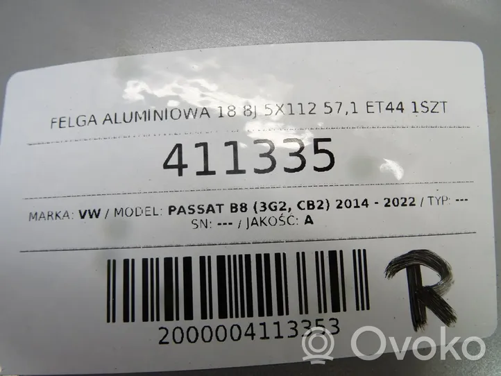 Volkswagen PASSAT B8 Felgi aluminiowe R18 