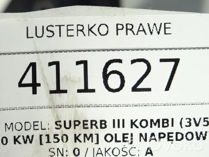 Skoda Superb B8 (3V) Elektryczne lusterko boczne drzwi przednich 