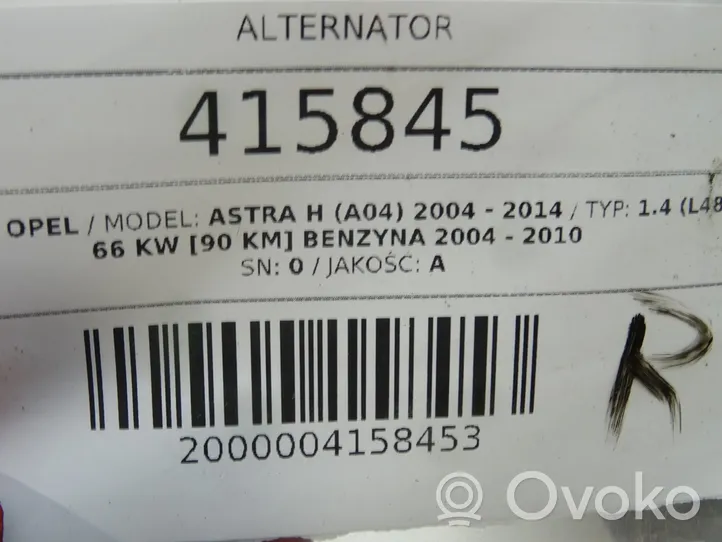 Opel Astra H Generatore/alternatore 13156052