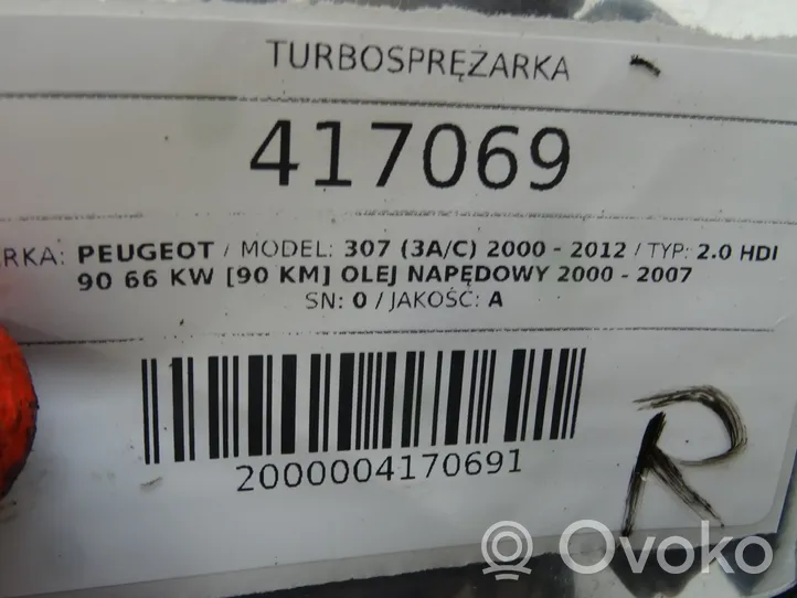 Peugeot 307 Turbine 9633382380