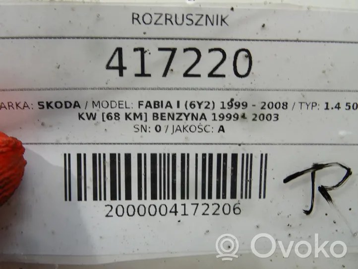 Skoda Fabia Mk1 (6Y) Käynnistysmoottori 047911023G