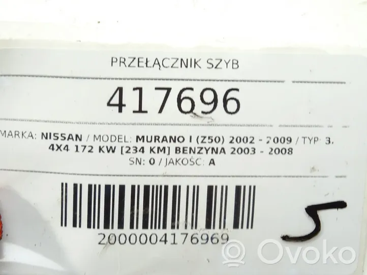 Nissan Murano Z50 Elektrinių langų jungtukas 