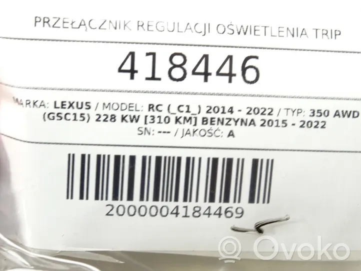 Lexus RC Autres commutateurs / boutons / leviers 15D052