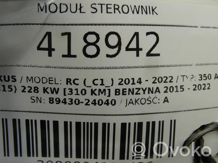 Lexus RC Autres unités de commande / modules 89430-24040