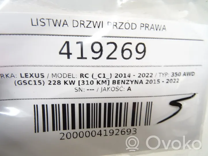 Lexus RC Listwa drzwi przednich 