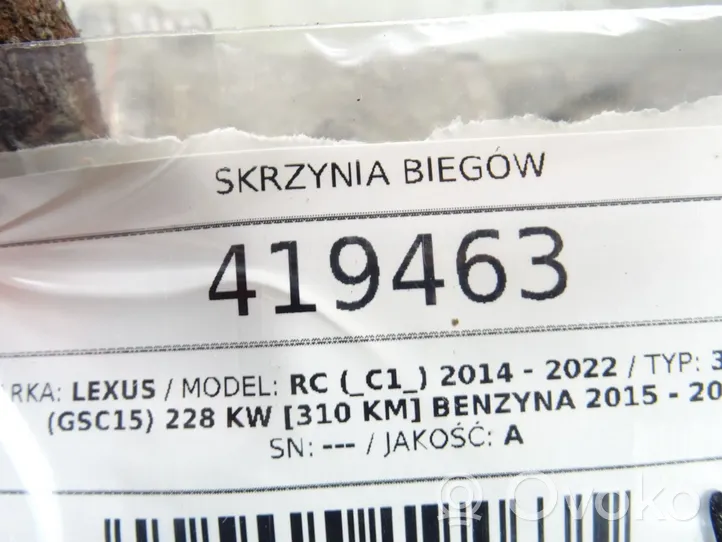 Lexus RC Manualna 5-biegowa skrzynia biegów 3502030310