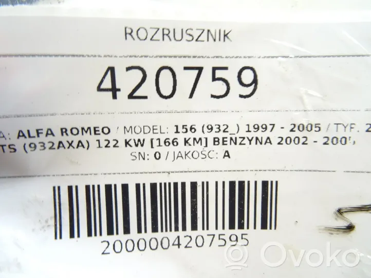 Alfa Romeo 156 Käynnistysmoottori 0001107411