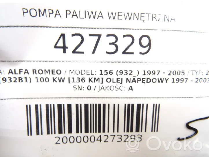 Alfa Romeo 156 Pompa paliwa w zbiorniku 0580303003