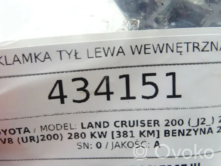 Toyota Highlander XU40 Klamka wewnętrzna drzwi tylnych 