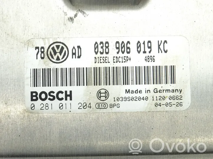 Volkswagen PASSAT B5.5 Unité de commande, module ECU de moteur 038906019KC