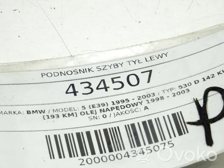 BMW 5 E39 Elektryczny podnośnik szyby drzwi tylnych 