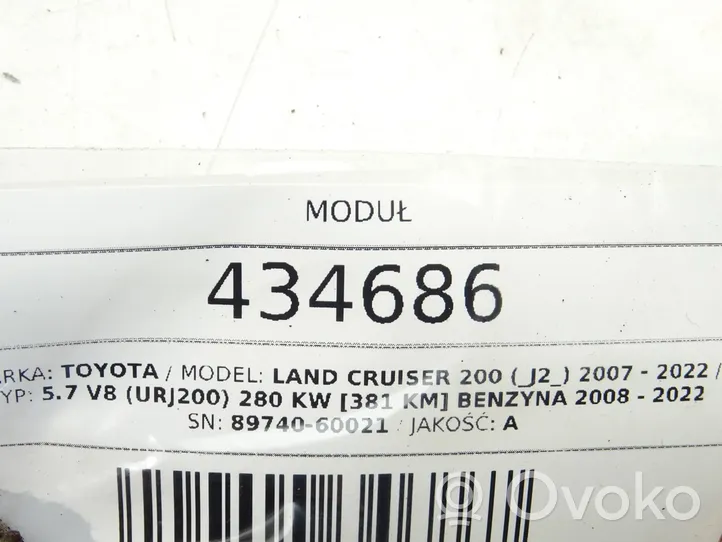 Toyota Highlander XU40 Muut ohjainlaitteet/moduulit 89740-60021
