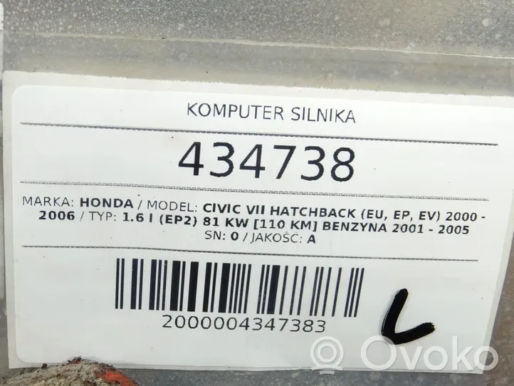 Honda Civic Motorsteuergerät ECU 37820-PMH-E11