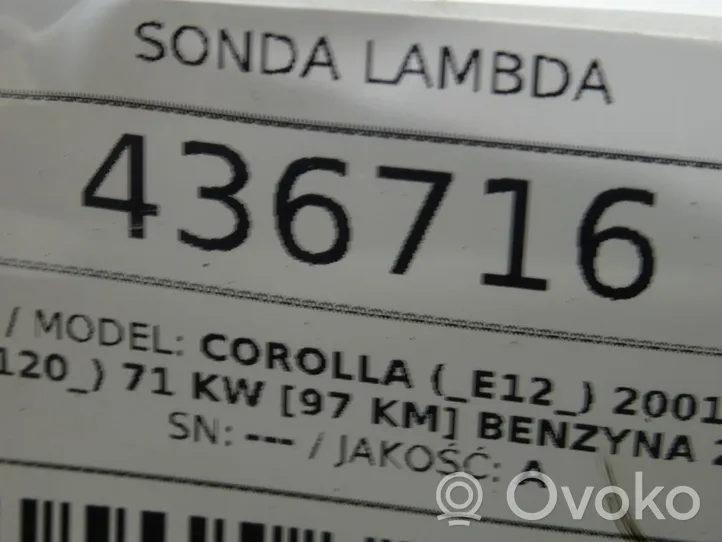 Toyota Corolla Verso E121 Lambda probe sensor 