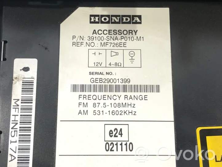 Honda Civic Radio/CD/DVD/GPS-pääyksikkö 