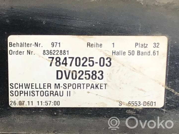 BMW 5 F10 F11 Listwa progowa przednia / nakładka 7847025