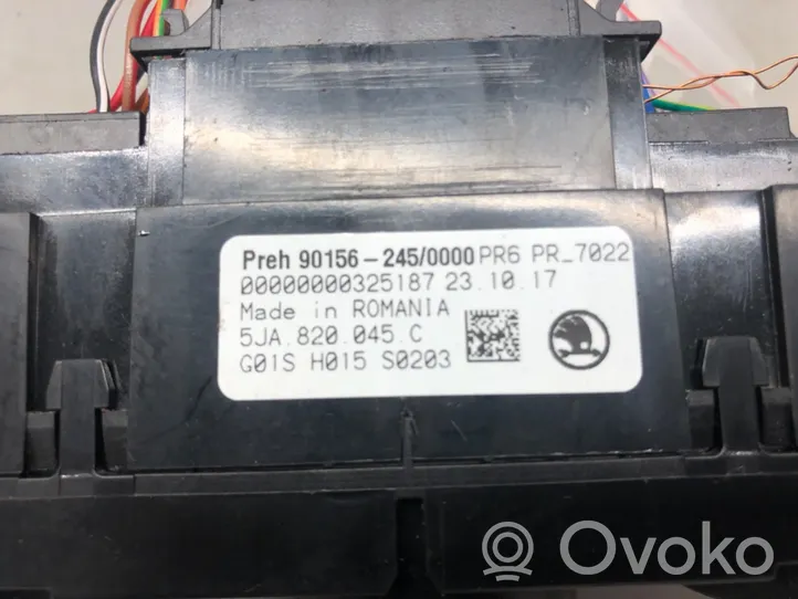 Skoda Rapid (NH) Interrupteur ventilateur 5JA820045C