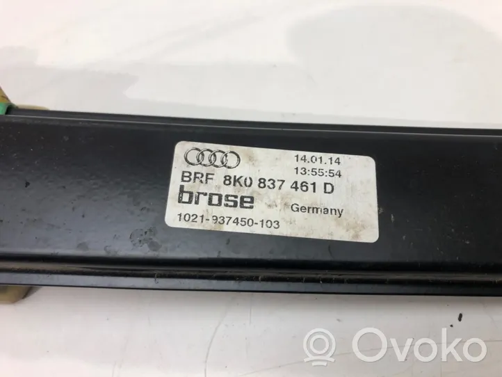 Audi A4 S4 B8 8K Priekinio el. lango pakėlimo mechanizmo komplektas 8K0837461D