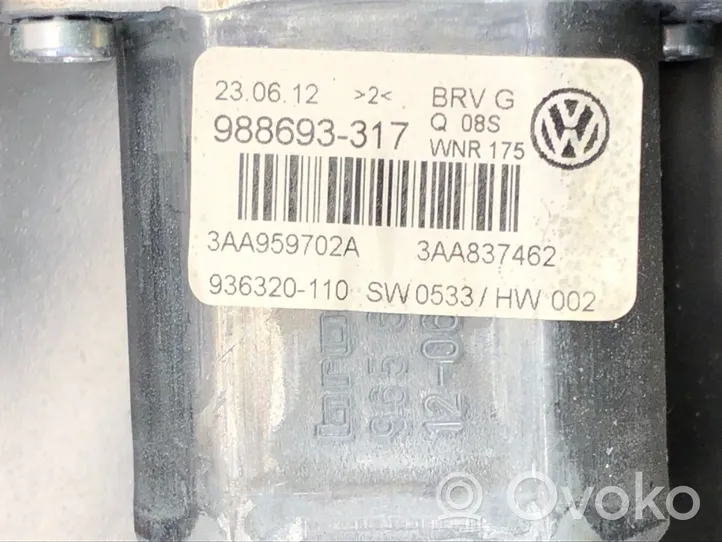 Volkswagen PASSAT B7 Mécanisme de lève-vitre avec moteur 3AA959702A