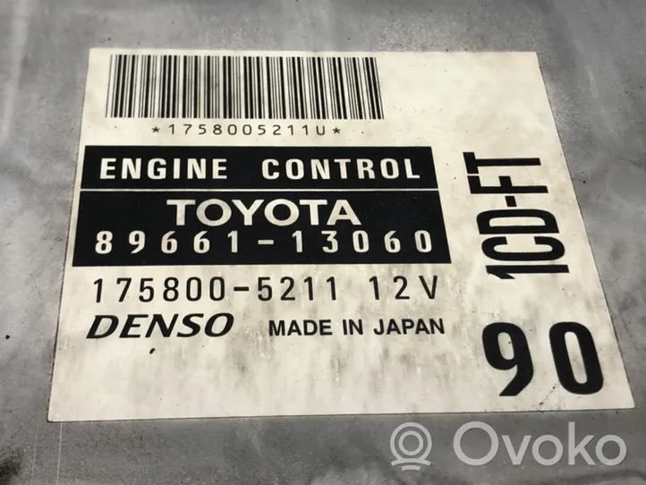 Toyota Corolla Verso E121 Komputer / Sterownik ECU silnika 89661-13060