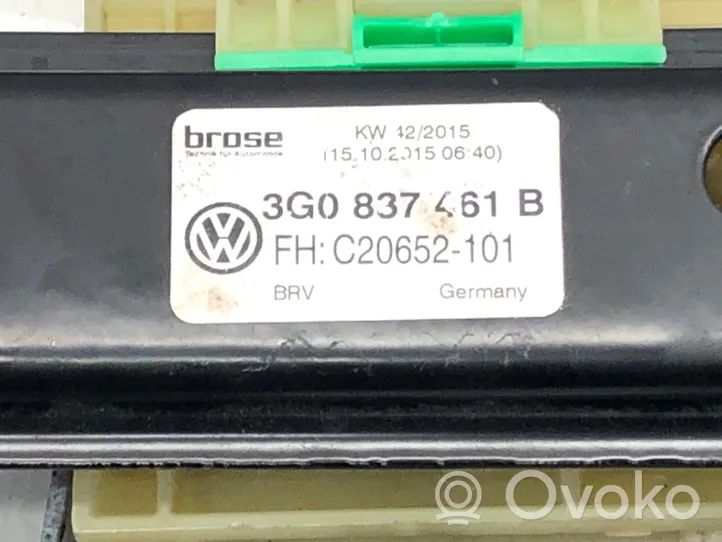 Volkswagen PASSAT B8 Elektryczny podnośnik szyby drzwi przednich 3G0837461B