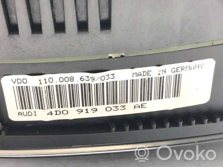 Audi A8 S8 D2 4D Tachimetro (quadro strumenti) 4D0919033AE