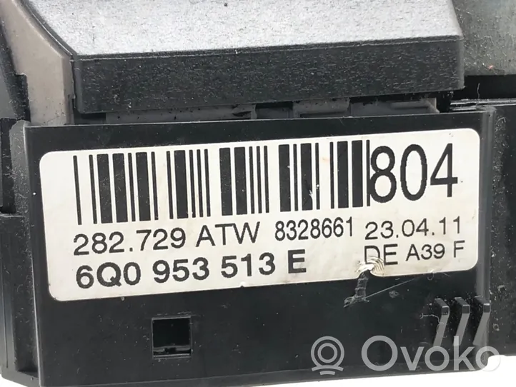 Volkswagen Polo IV 9N3 Interruptor/palanca de limpiador de luz de giro 6Q0953513E