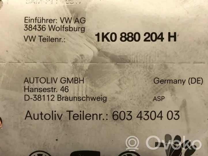 Volkswagen Golf V Matkustajan turvatyyny 1K0880204H