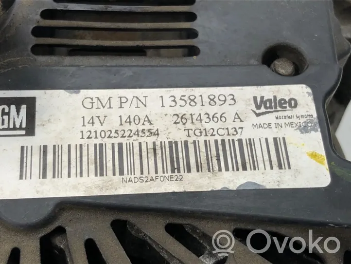 Chevrolet Cruze II Alternator 13581893