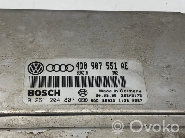 Audi A6 Allroad C5 Блок управления двигателем ECU 4D0907551AE