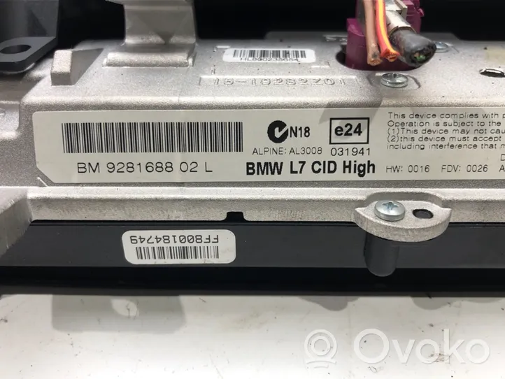 BMW 3 F30 F35 F31 Monitori/näyttö/pieni näyttö 9281688