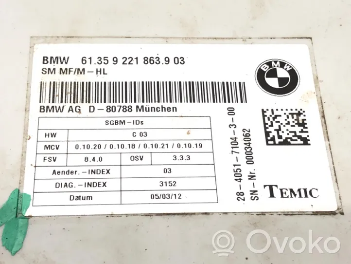 BMW X5 E70 Inne komputery / moduły / sterowniki 9221863